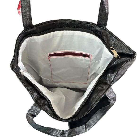 Scrunched Pleat Faux Leather Fashion Tote Bag - Picture 6 of 7